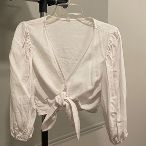 Abercrombie & Fitch tie cropped shirt